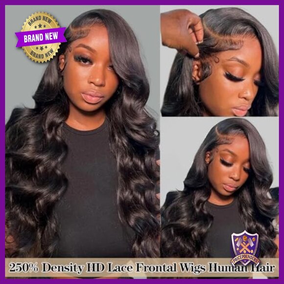 20 Inch Human Hair Lace Front Wig 250% Density Body Wave Glueless